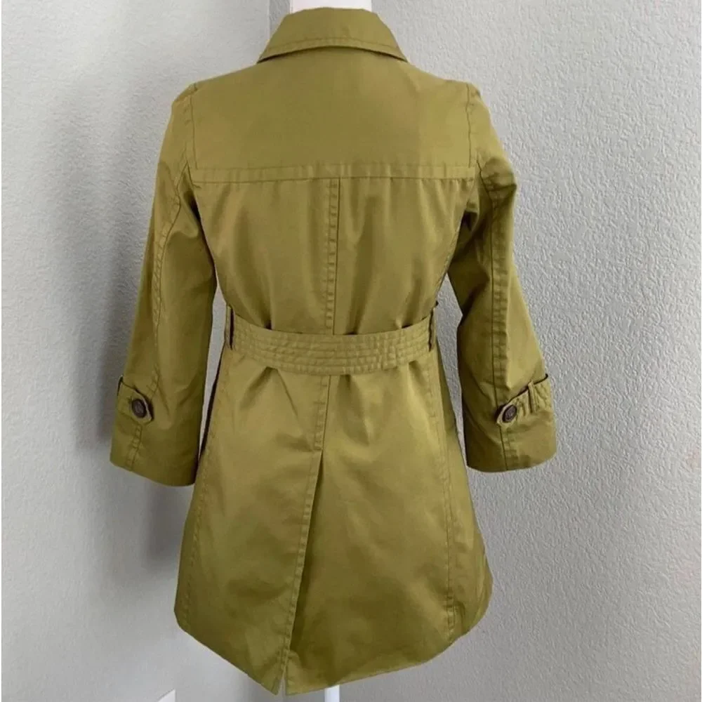Ropé Picnic Green Belted Trench Coat Size 38/Small - Picture 2 of 10